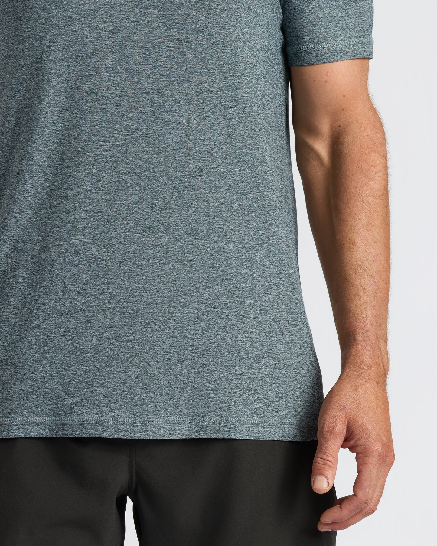 Heather Navy Active Crew Neck Tee