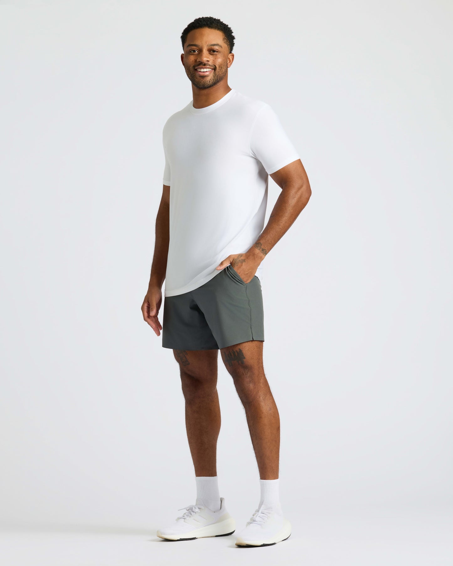 White Active Crew Neck Tee