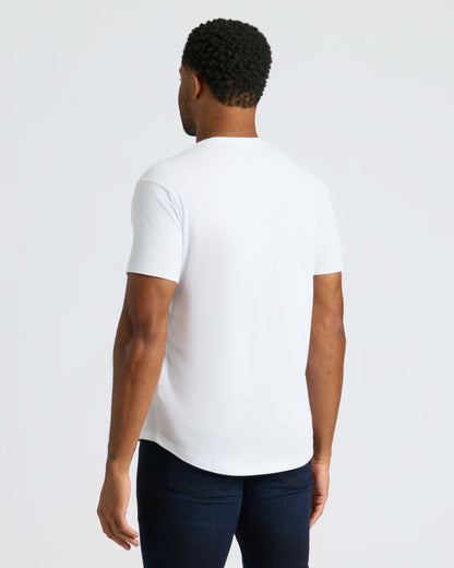 White Curved Hem Classic Crew Neck 3-Pack