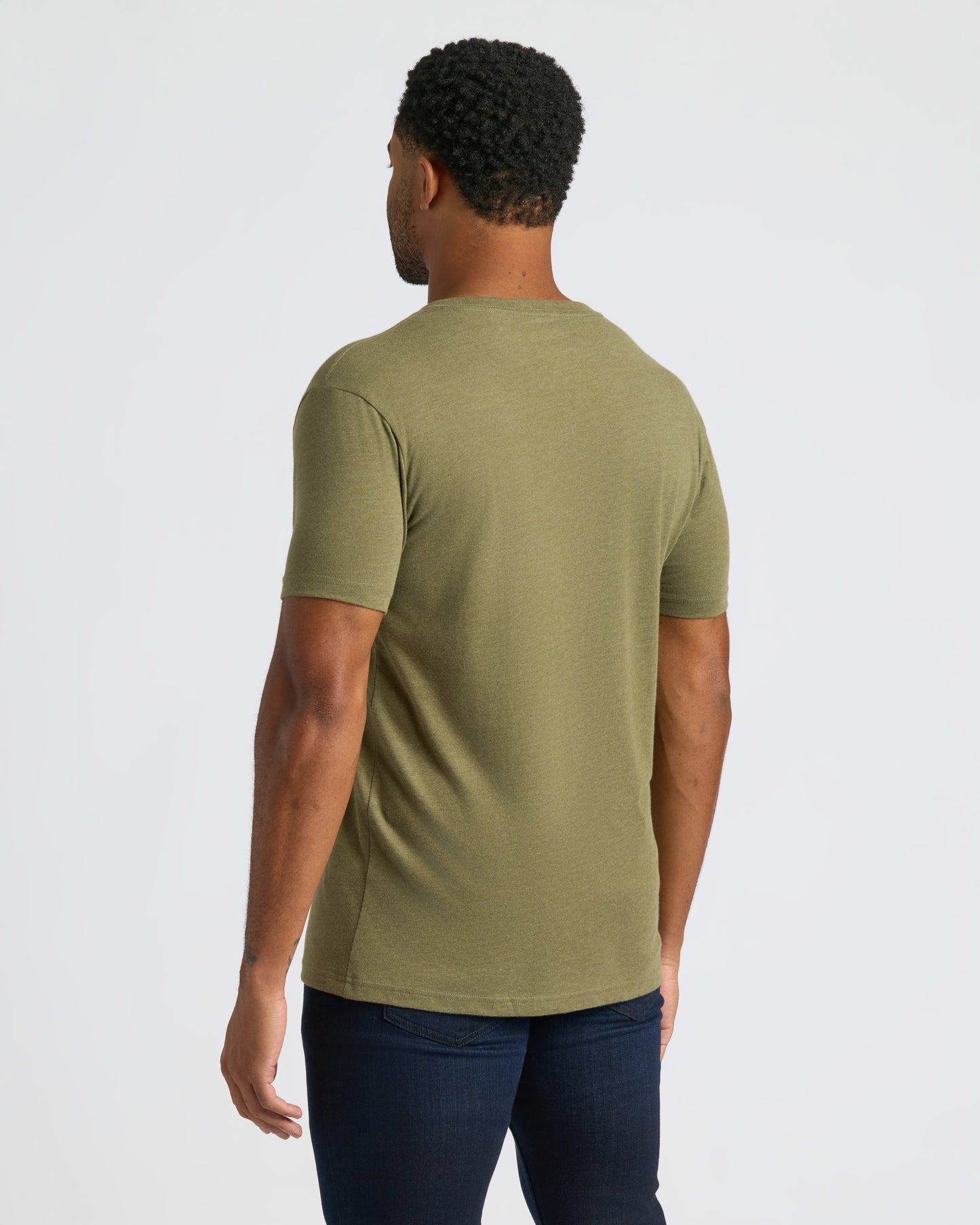 Heather Military Green Classic V-Neck