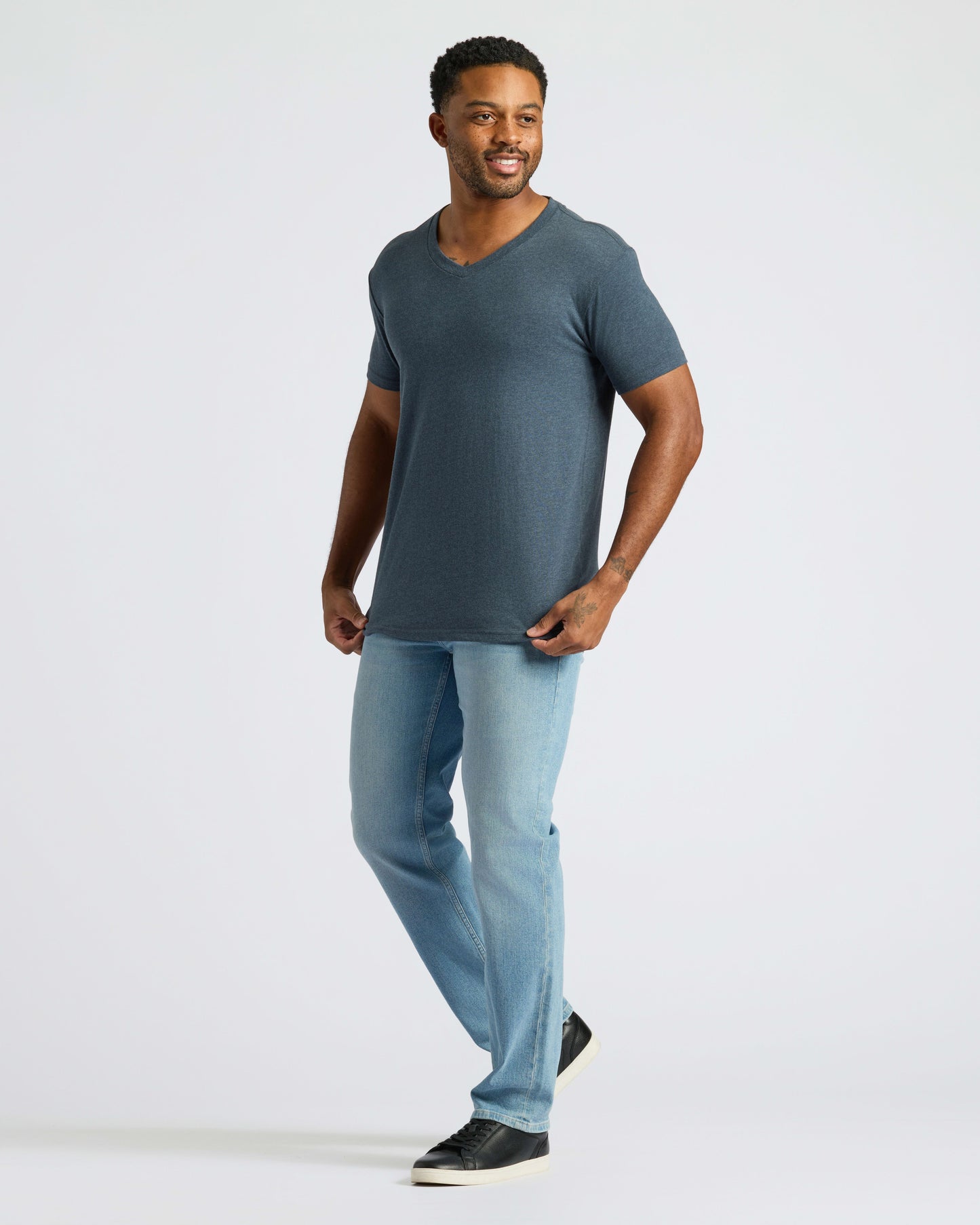 Heather Navy Classic V-Neck