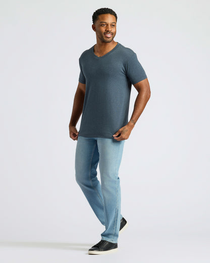 Heather Navy Classic V-Neck