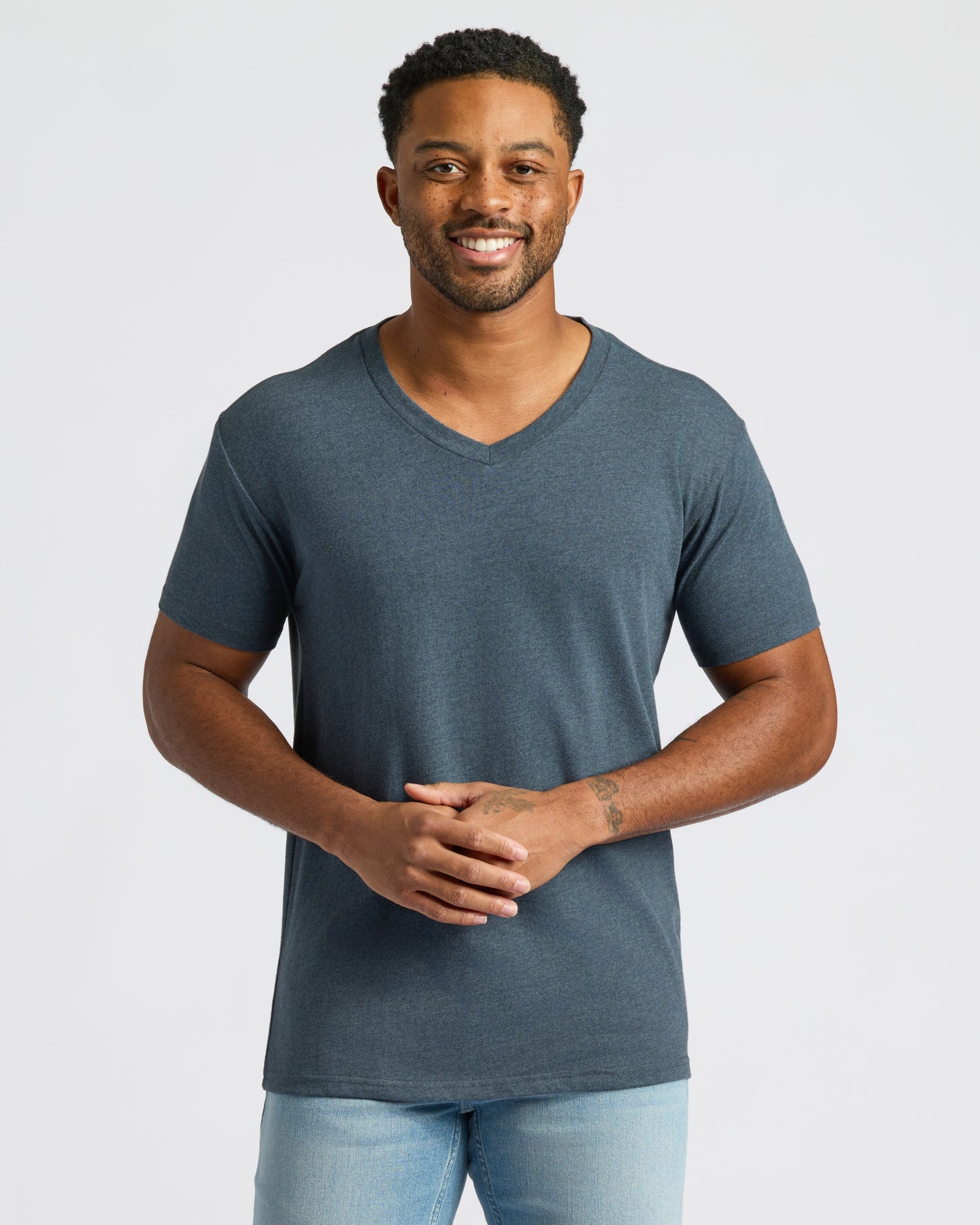 Heather Navy Classic V-Neck
