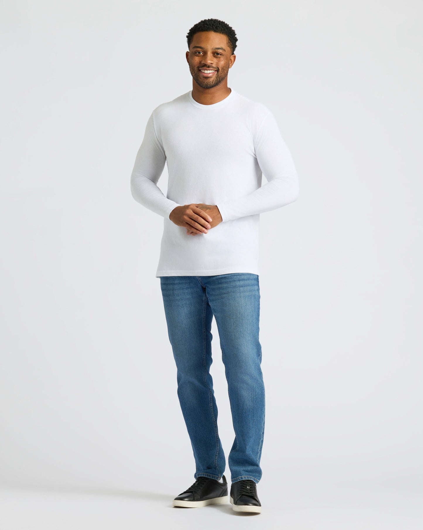 White Classic Long Sleeve Crew Neck 6-Pack