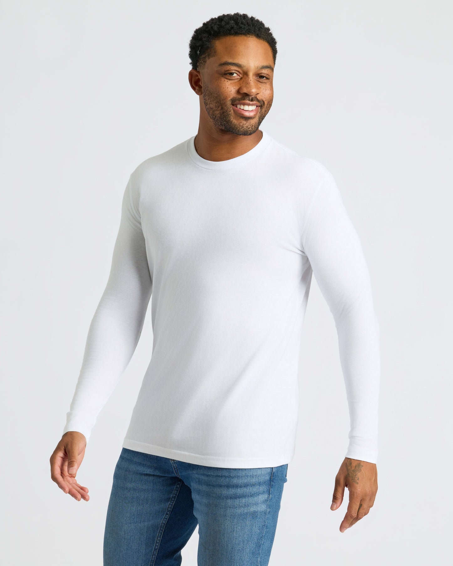 White Classic Long Sleeve Crew Neck 10-Pack