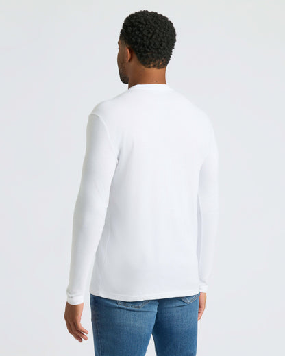 White Classic Long Sleeve Crew Neck