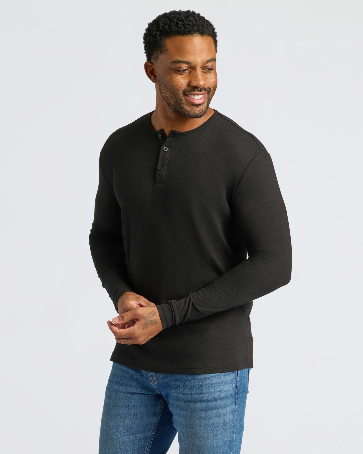 All Black Classic Henley 6-Pack