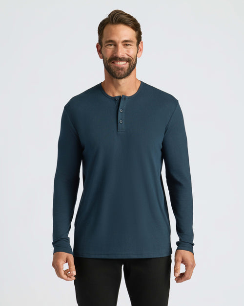 Navy Classic Long Sleeve Henley