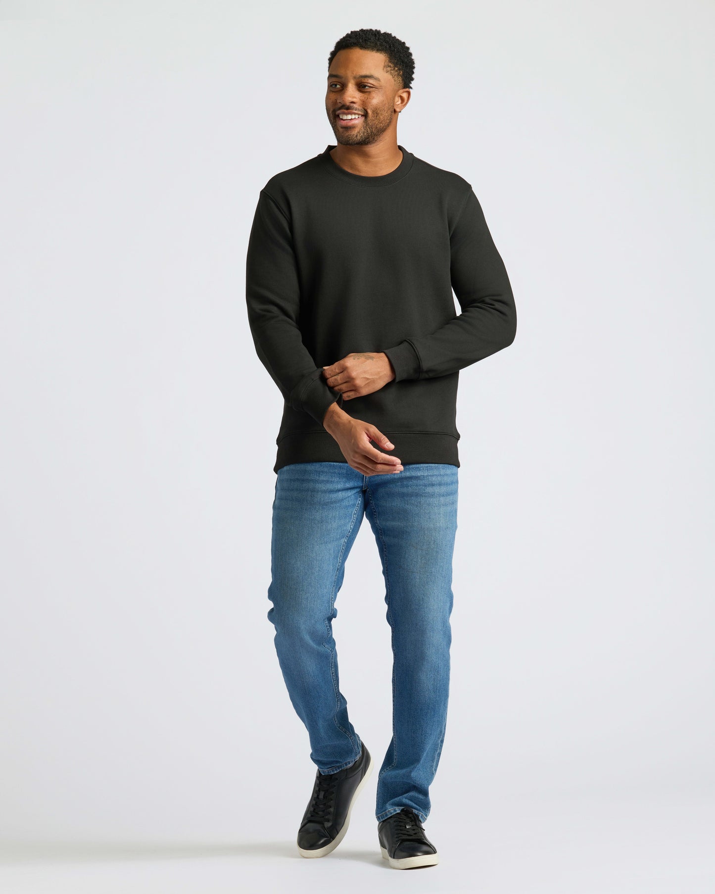 Black Fleece French Terry Pullover Crew Neck