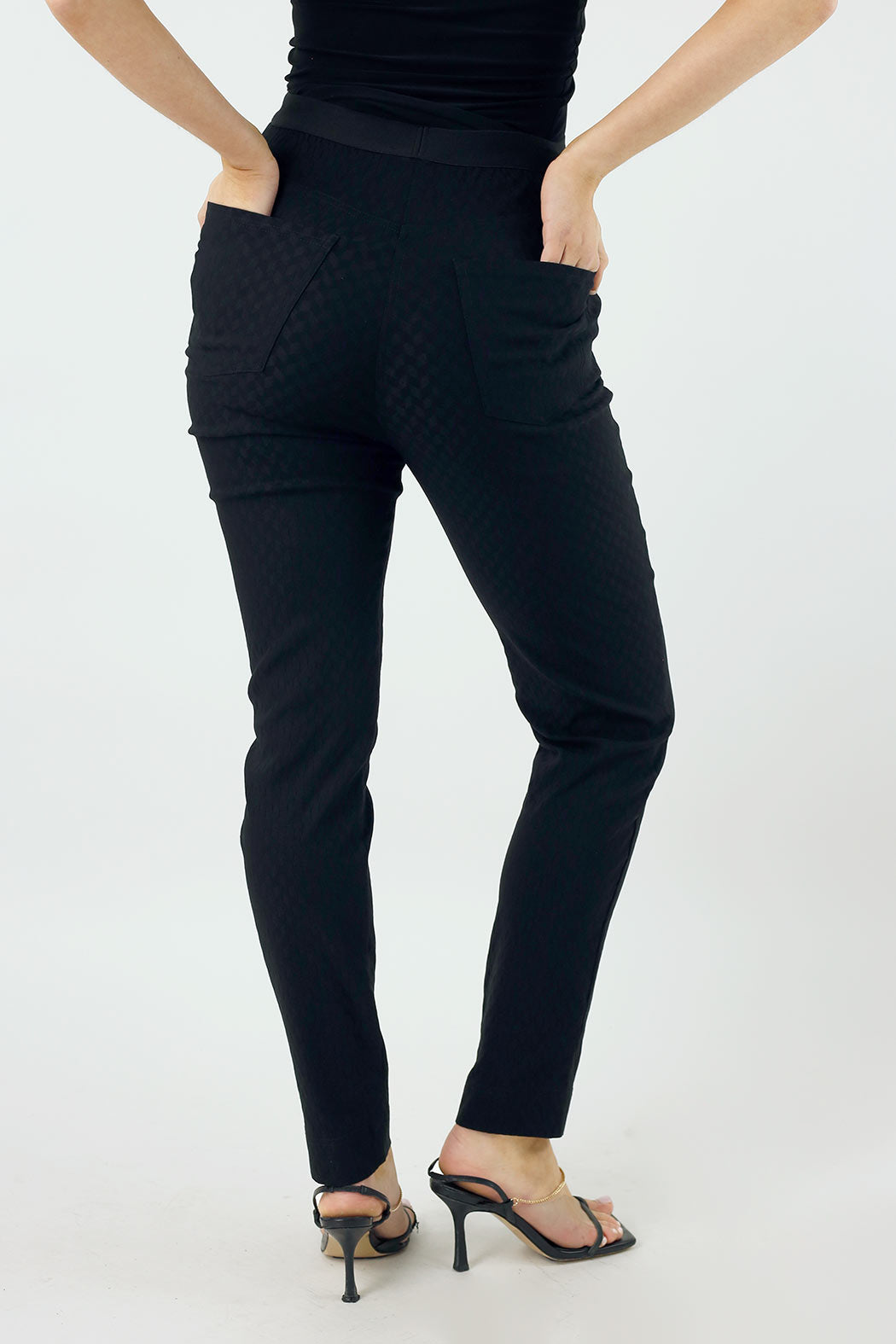 Black Houndstooth Bengaline Easy Jean - SALE