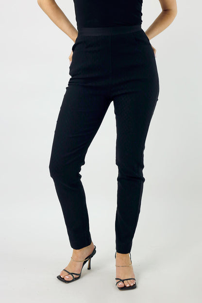 Black Houndstooth Bengaline Easy Jean - SALE