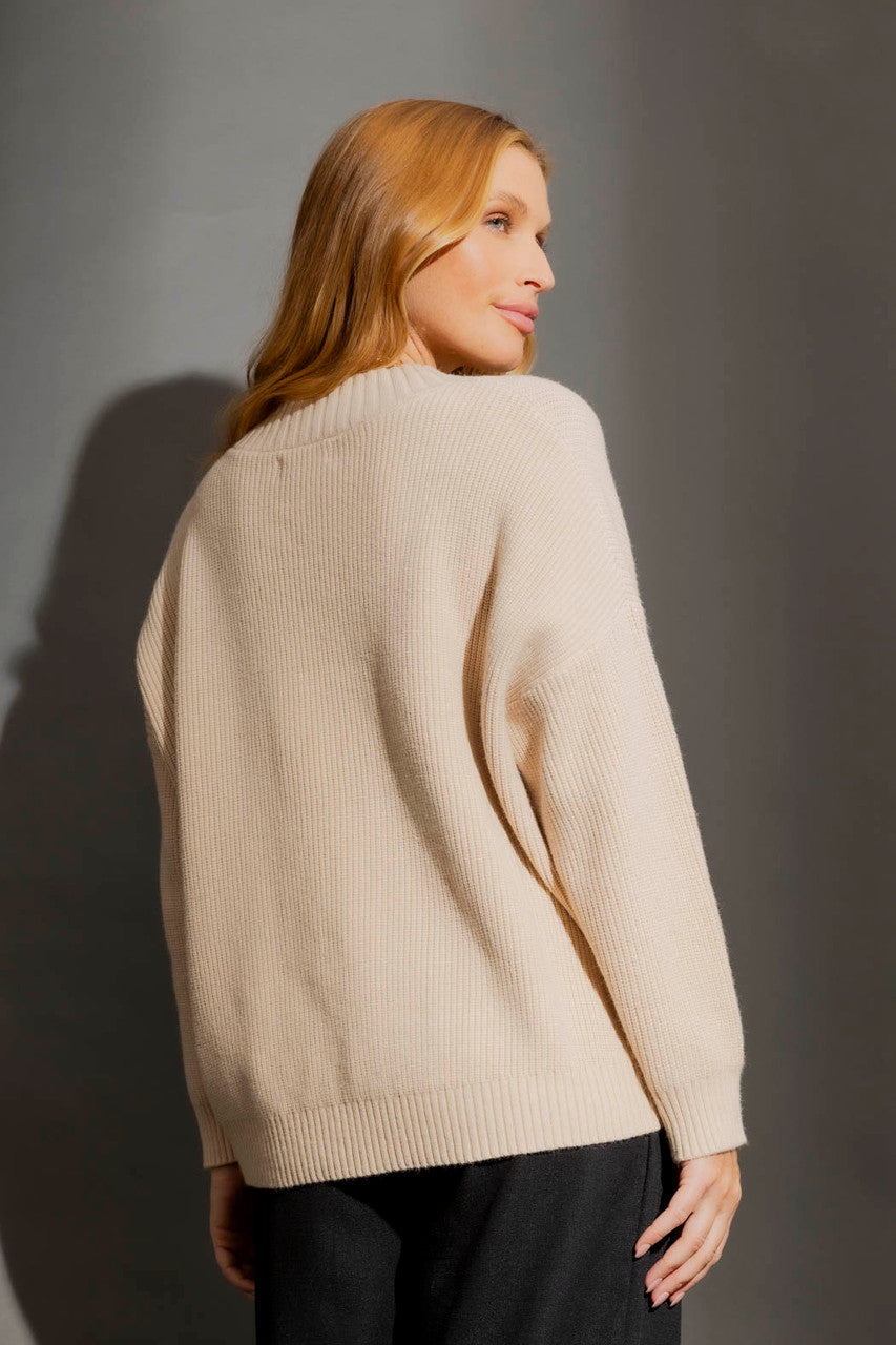 Champagne Slouch V-Neck Jumper Champagne S/M