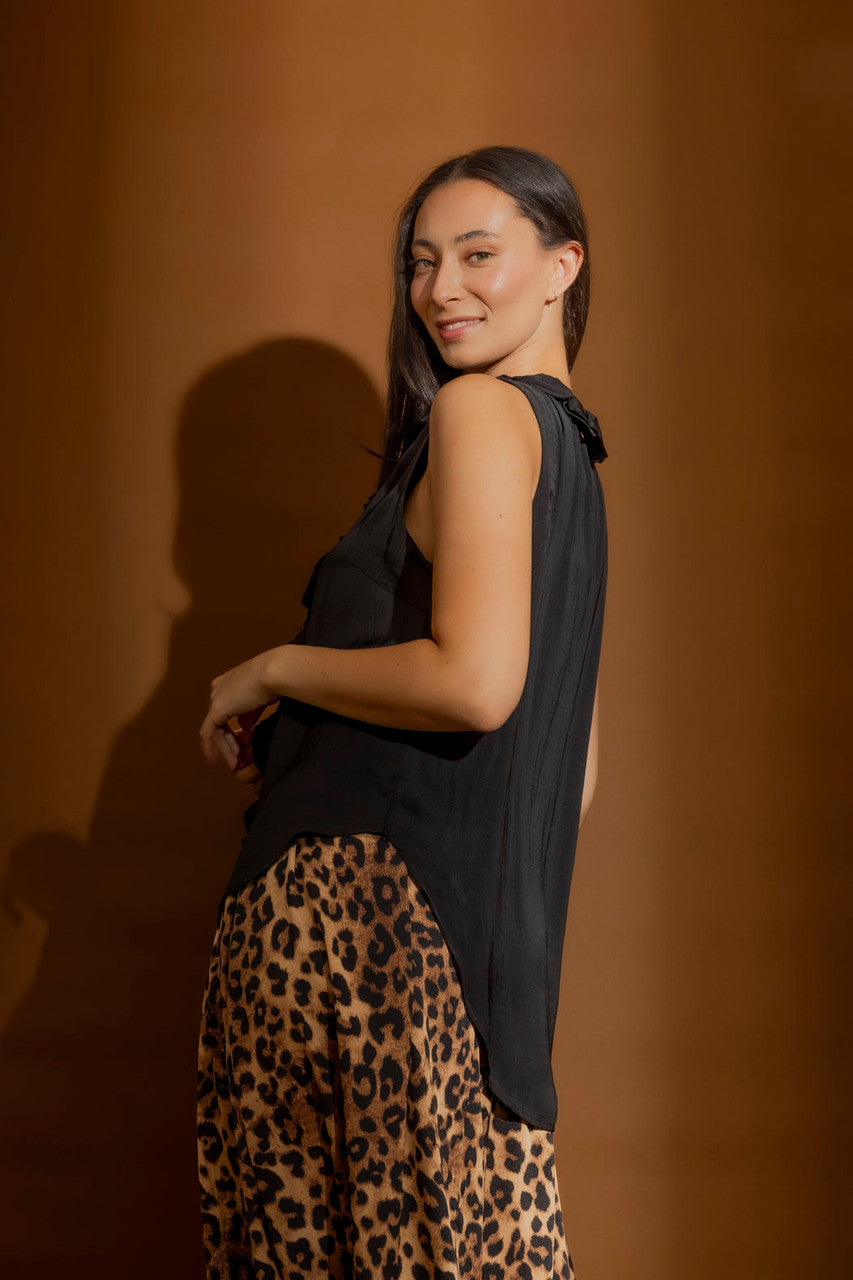 Black Double Ruffle Cami