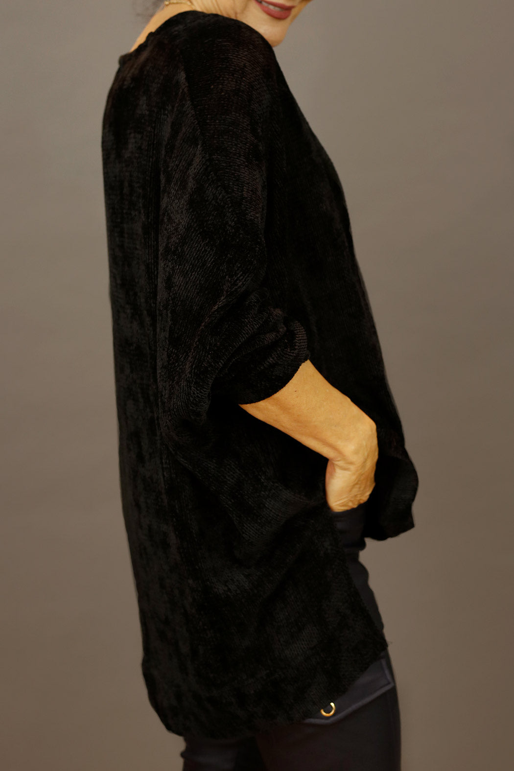 Black Velour Bronte Jumper - FINAL SALE