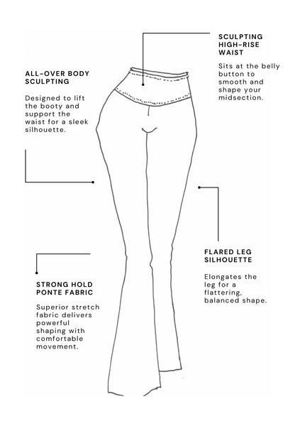 Black Ponte Pintuck Miracle Flare Pant