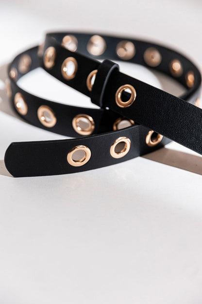 Black/Gold Ring Belt
