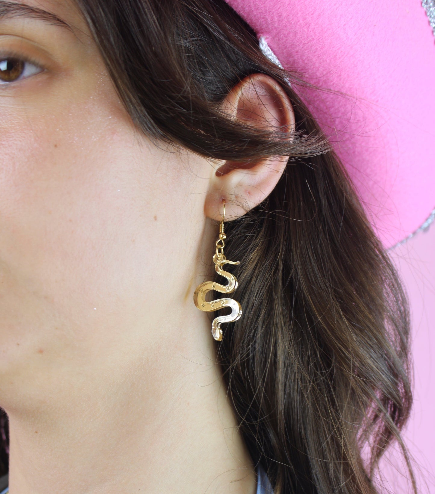 There's a Snake in My Boot Gold Earrings
