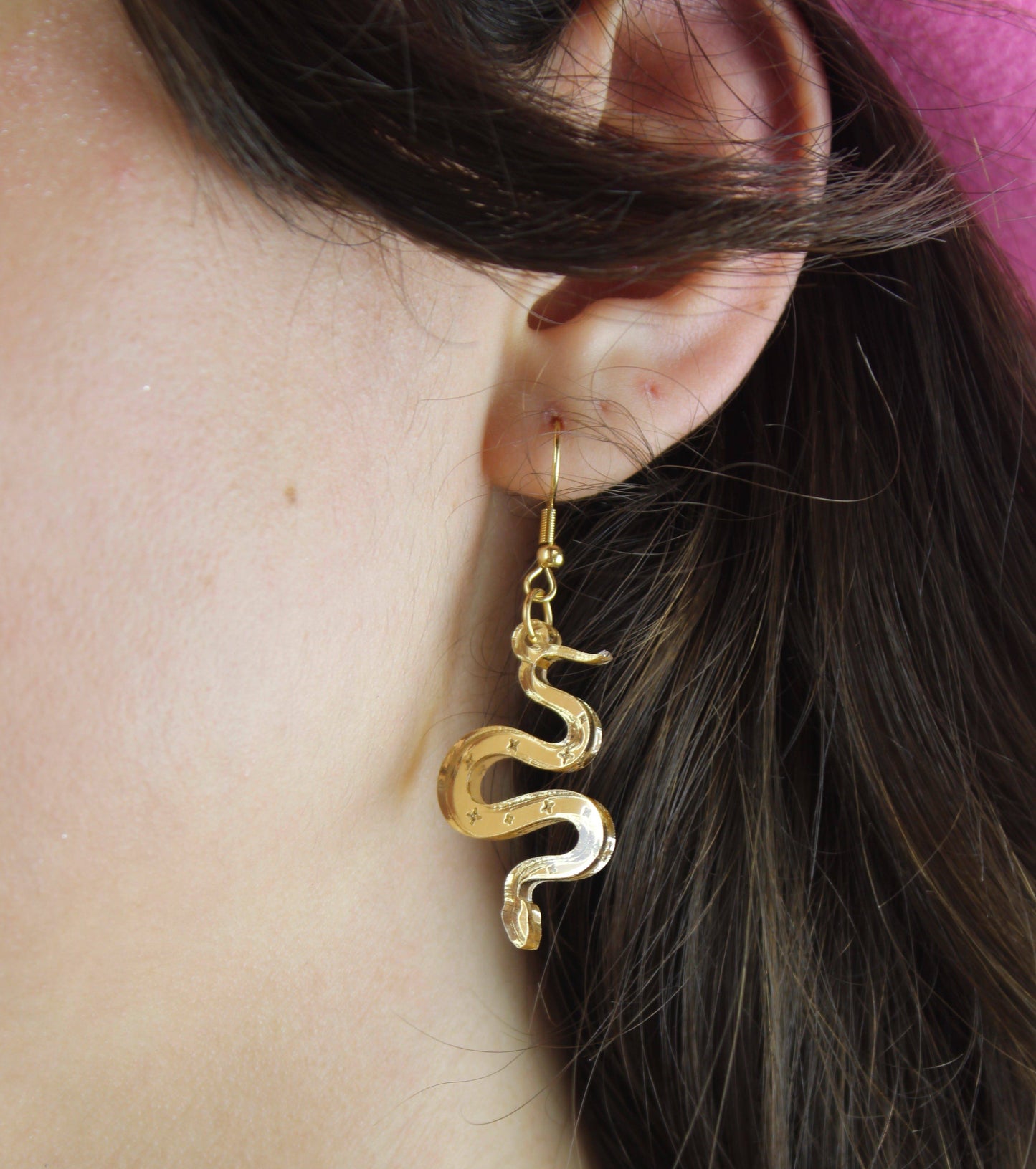 There's a Snake in My Boot Gold Earrings