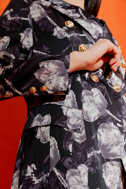 Black Floral Sisca Blazer