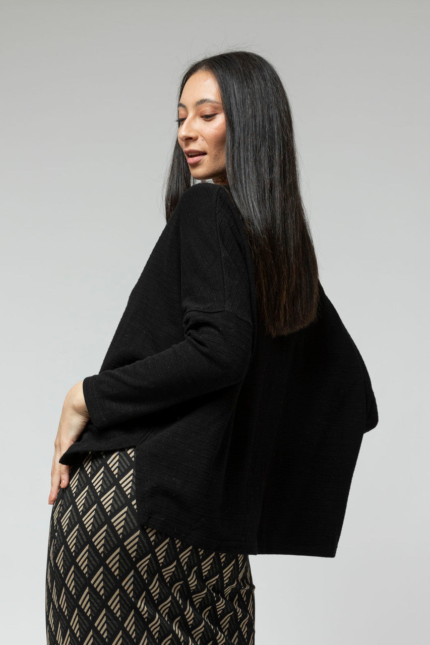 Black Ava Crew Neck Jumper