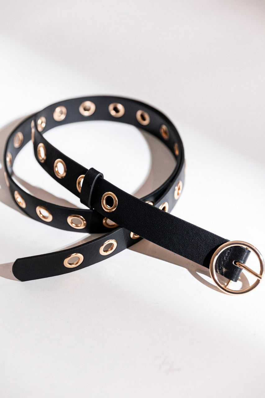 Black/Gold Ring Belt