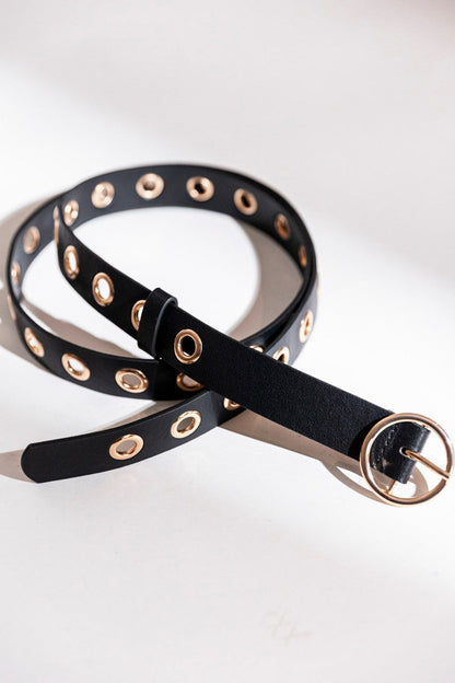 Black/Gold Ring Belt