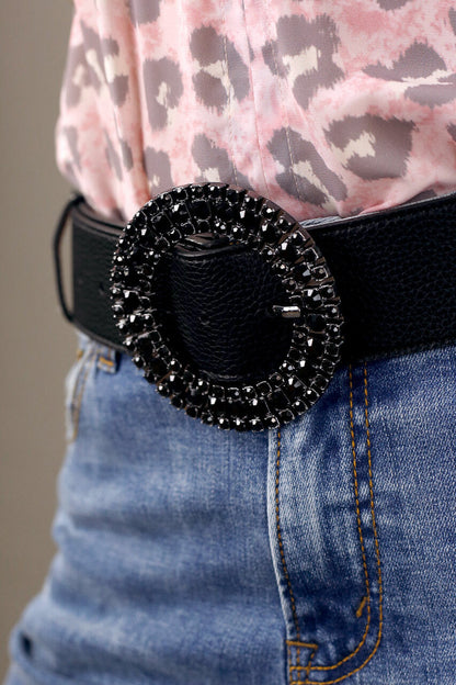 Black Diamante Belt