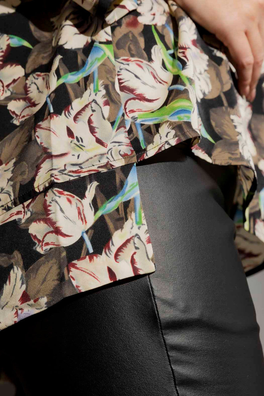 Black Floral Blouse Black Floral