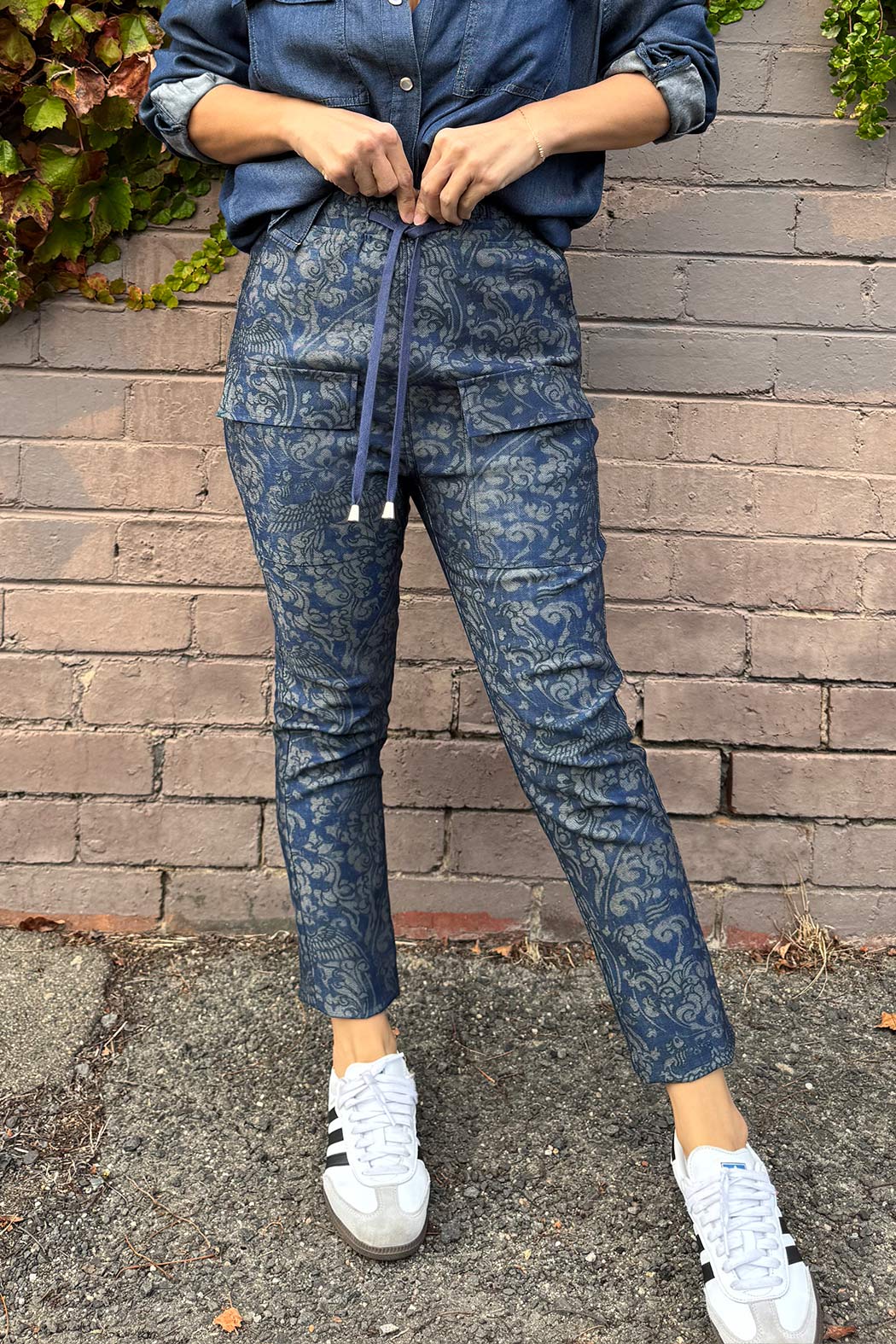 Blue Paisley Cargo Jogger Pant Blue Paisley