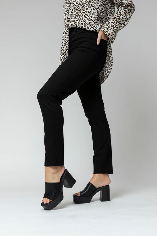 Black Ponte Easy Fit Pant
