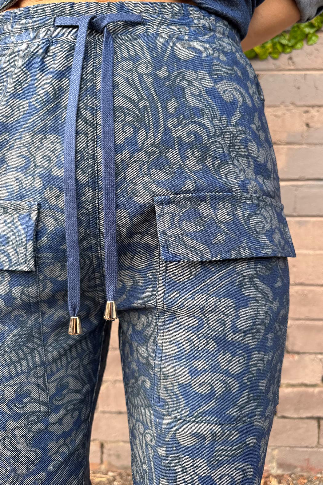 Blue Paisley Cargo Jogger Pant Blue Paisley