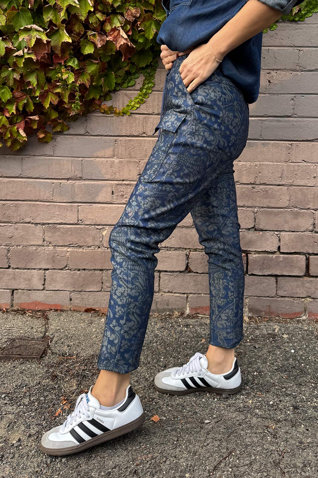 Blue Paisley Cargo Jogger Pant Blue Paisley
