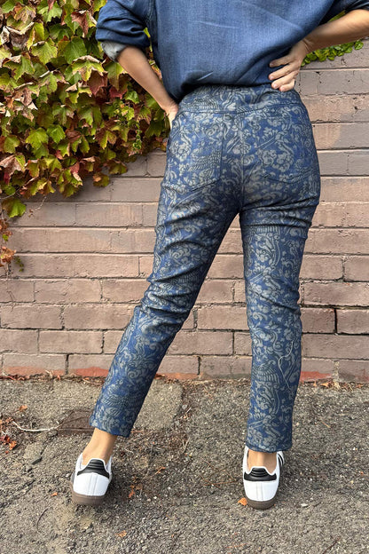 Blue Paisley Cargo Jogger Pant Blue Paisley