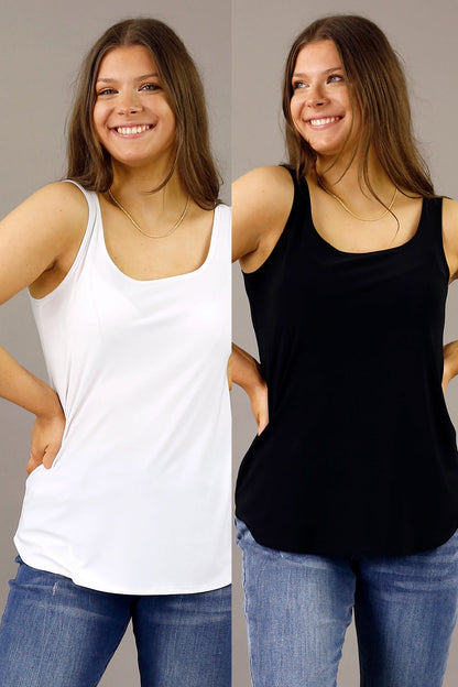 Black Ivory 70cm Layering Cami x 2 Pack