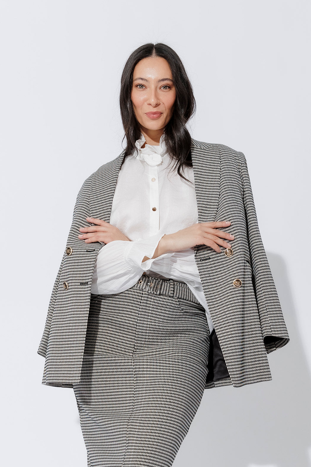 Black/White Lurex Bari Blazer