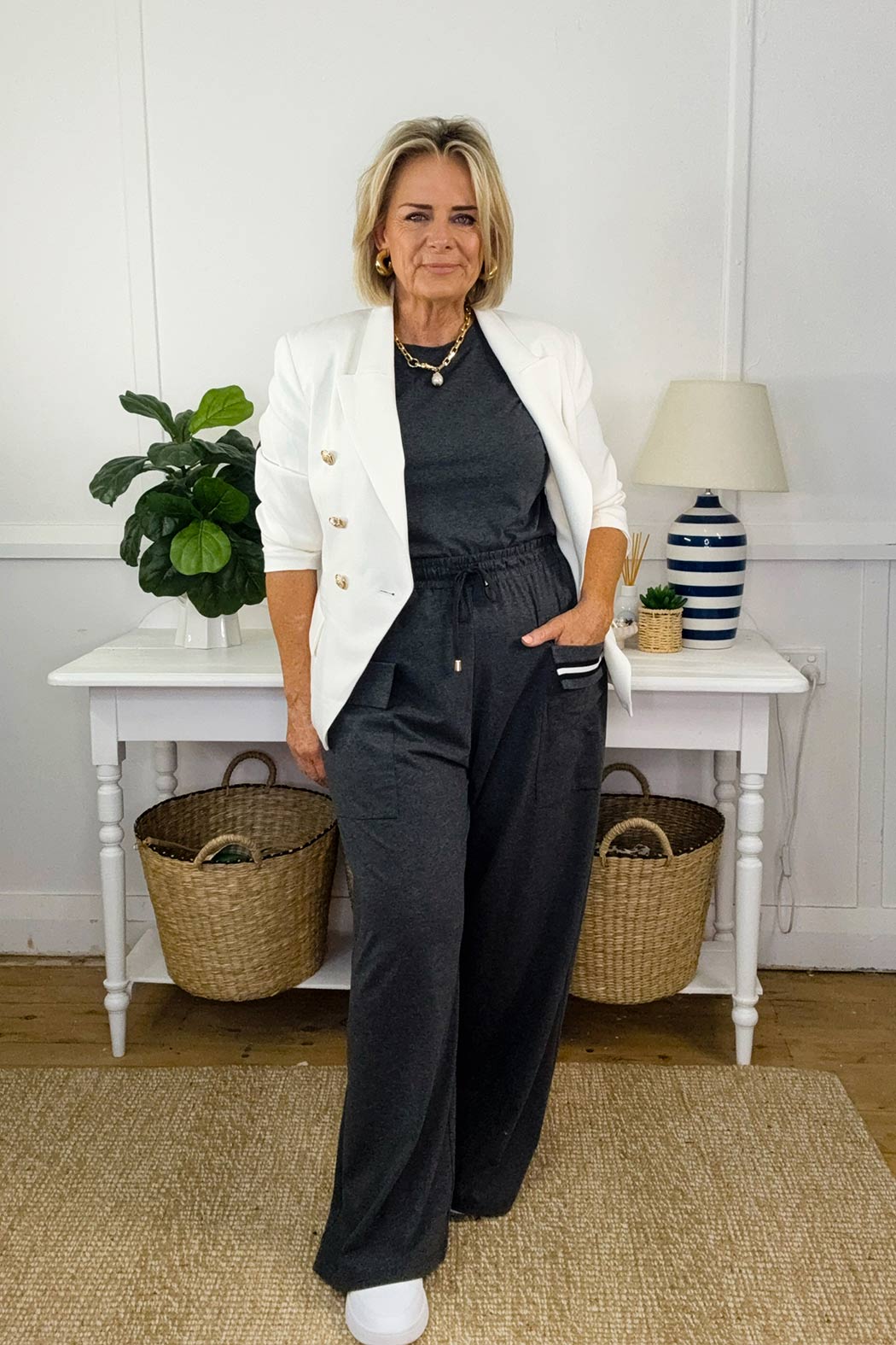 Charcoal Jersey Pocket Pant
