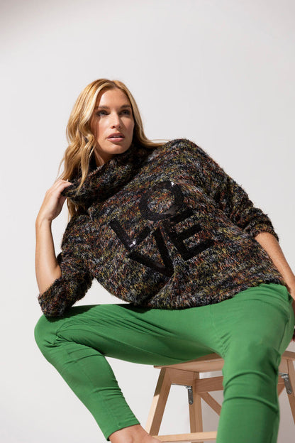 Black Speckle Fluffy Love Jumper - Sale
