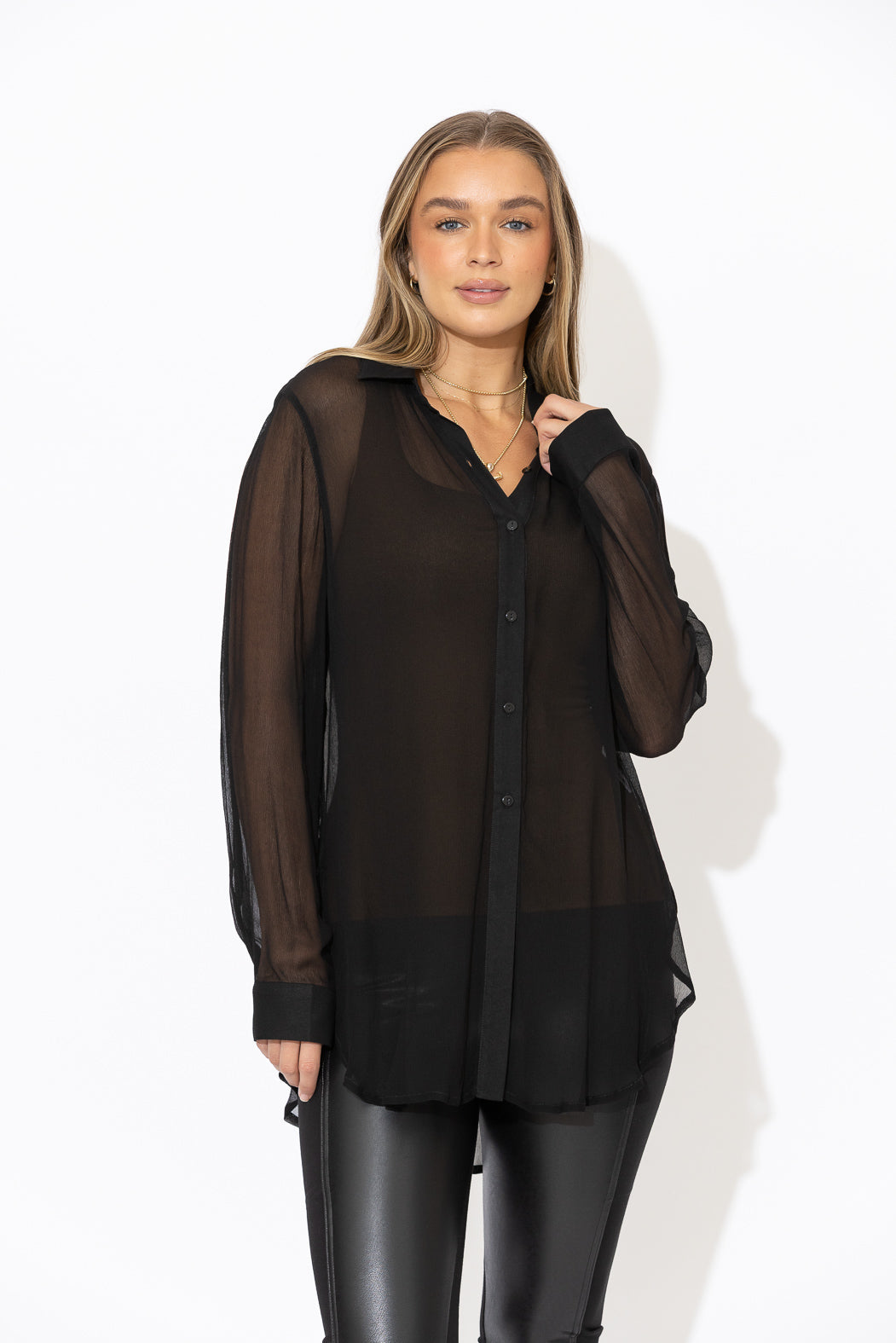 Black Viscose Charlie Shirt