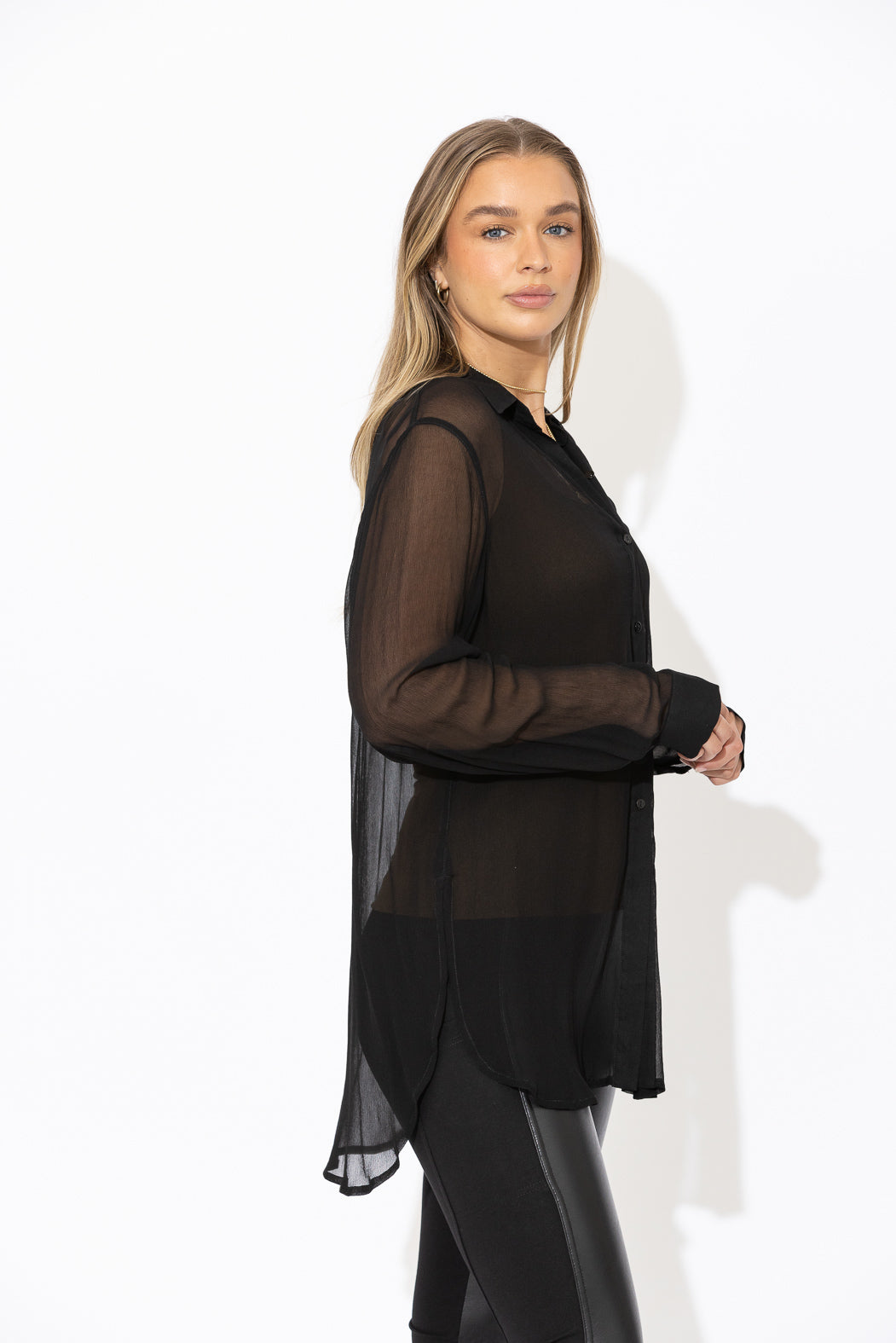 Black Viscose Charlie Shirt