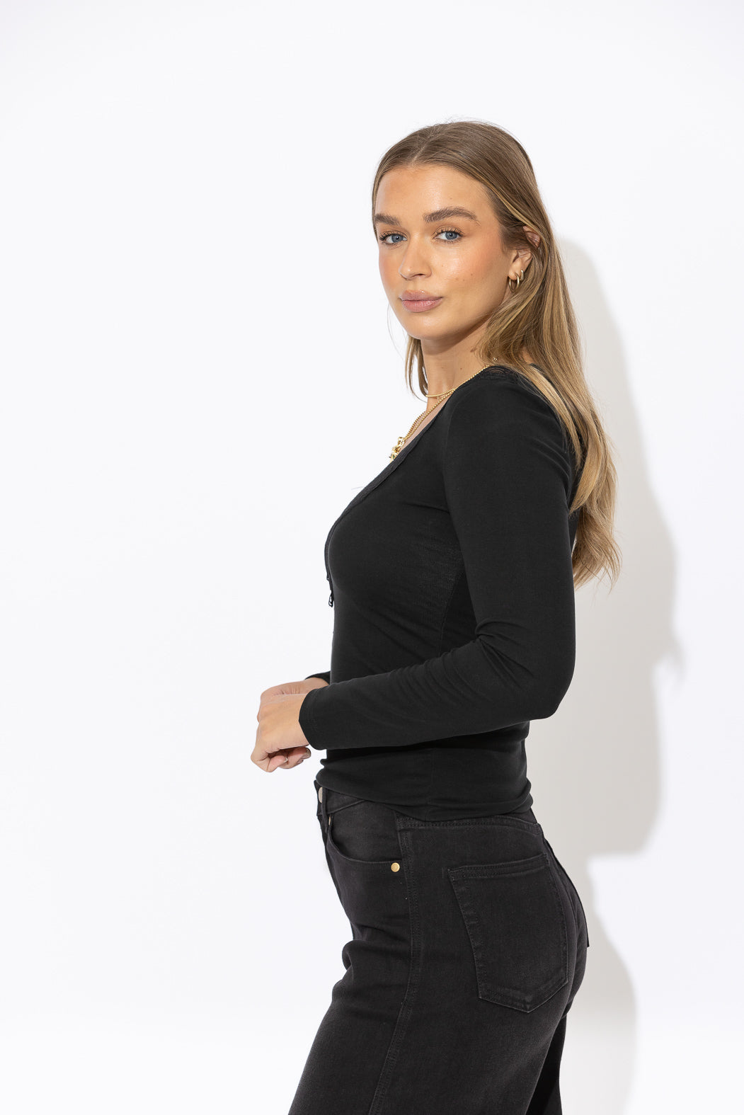 Black Tencel Lace Lust Top