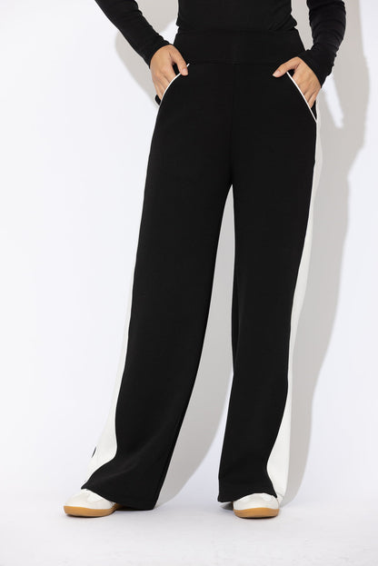 Black Scuba Panel Pant