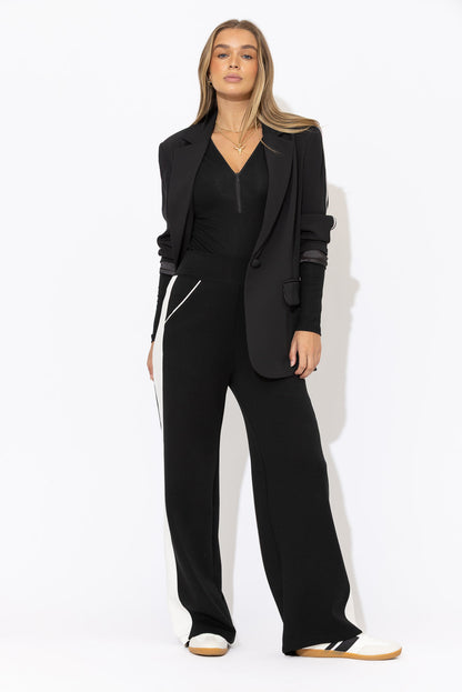 Black Scuba Panel Pant