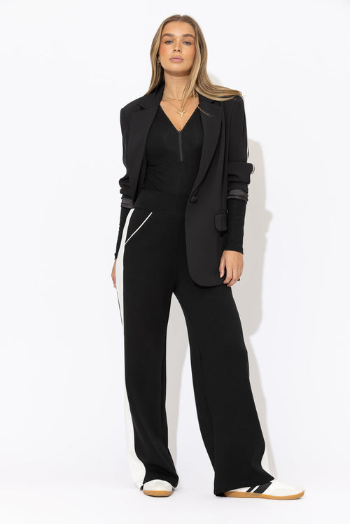 Black Scuba Panel Pant