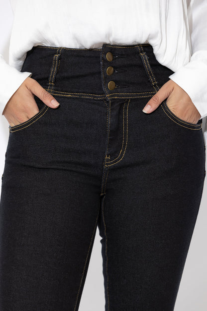 Black Waist Sculpt Corset Jean