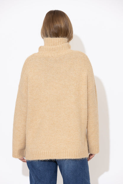 Caramel Roll Neck Jumper