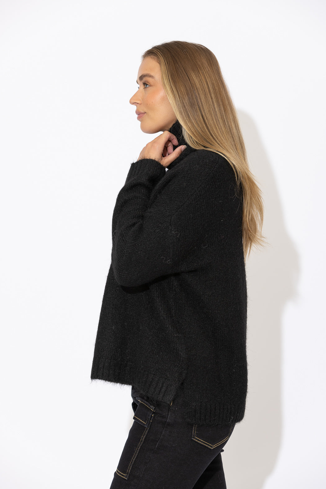 Black Roll Neck Jumper
