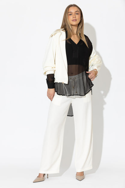 Black Chiffon Oversized Blogger Shirt