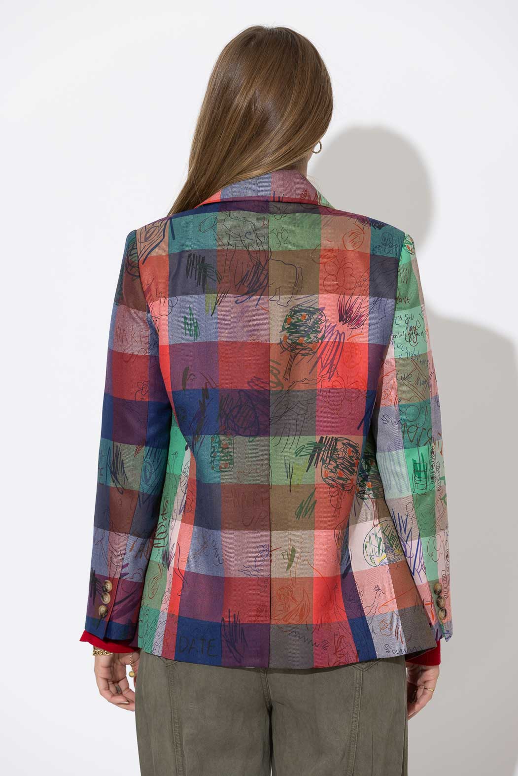 Bold Check Wrap Blazer