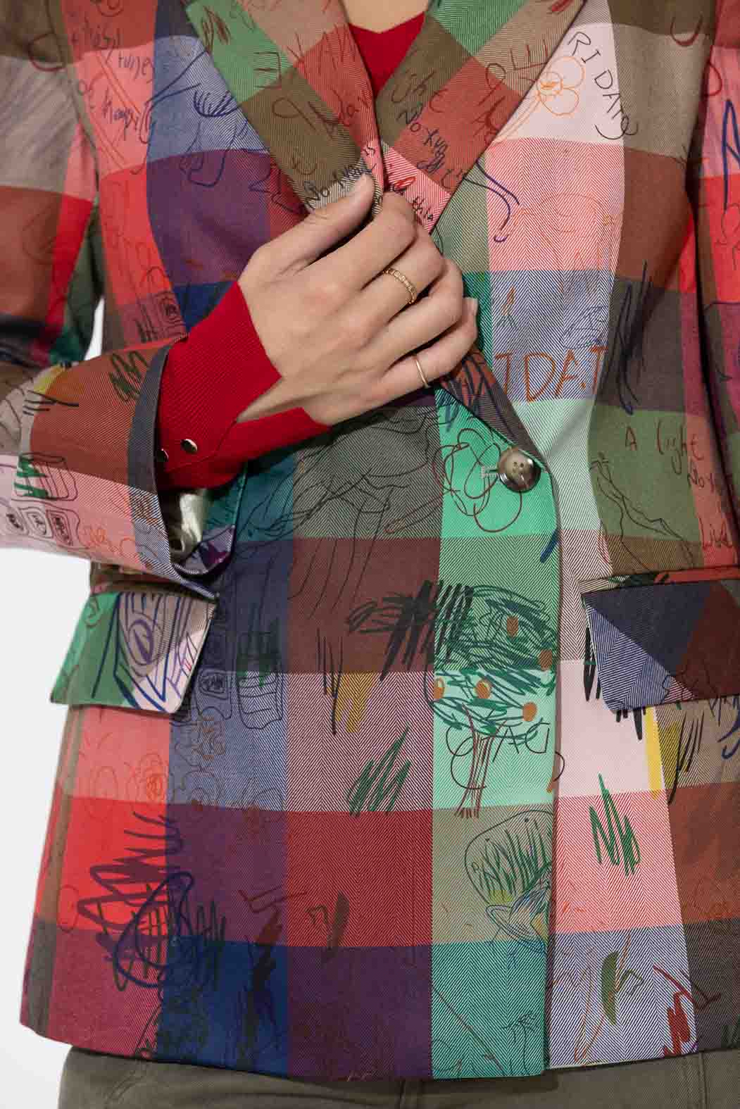 Bold Check Wrap Blazer