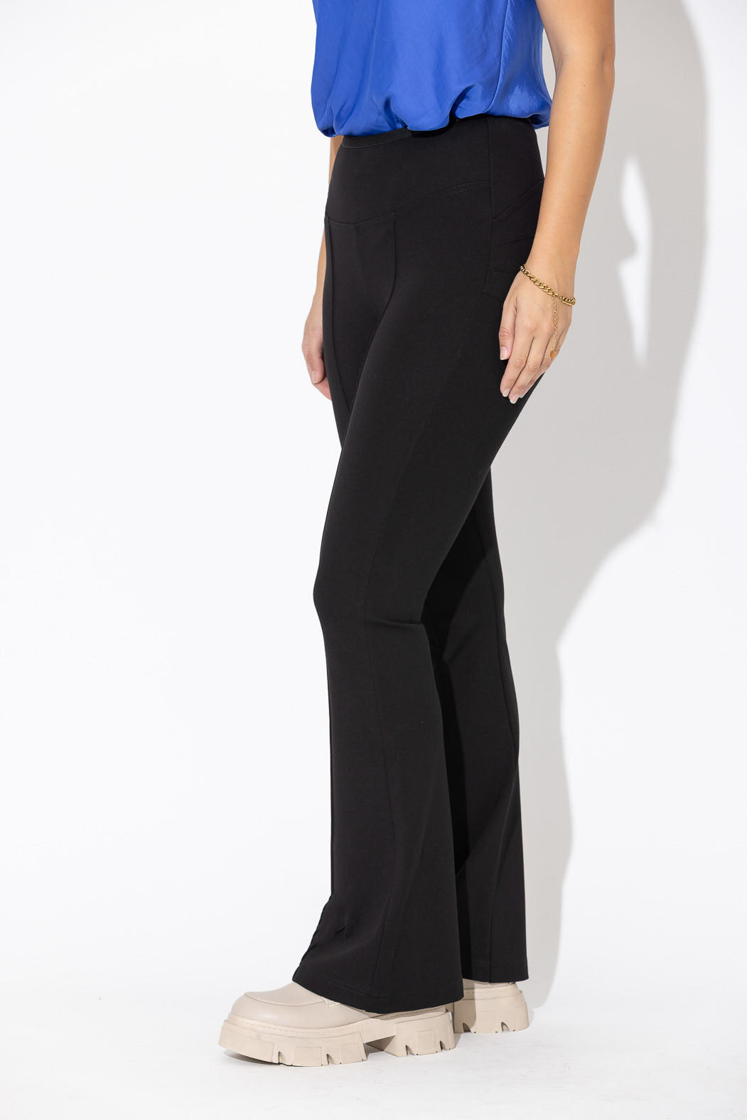 Black Ponte Pintuck Miracle Flare Pant